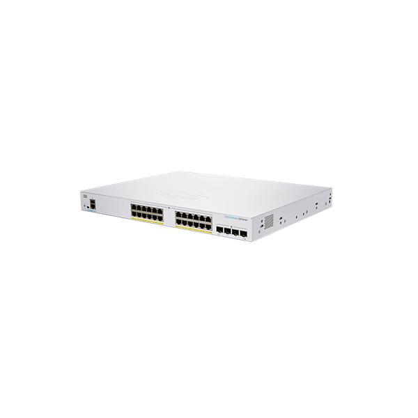 Cisco Business 350 Series 350-24P-4G - Switch - L3 - gestito - 24 x 10/100/1000 (PoE+) + 4 x Gigabit SFP - montabile su rack - PoE+ (195 W)