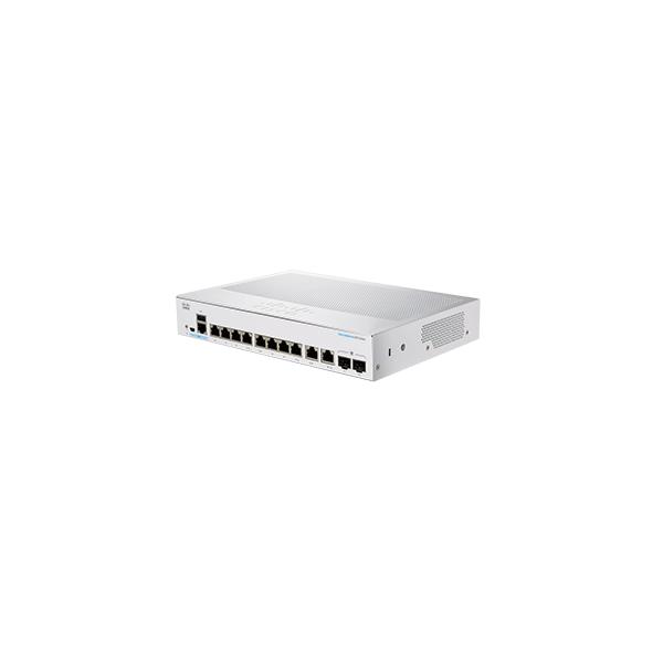Cisco Business 350 Series 350-8T-E-2G - Switch - L3 - gestito - 8 x 10/100/1000 + 2 x combinazione Gigabit Ethernet/Gigabit SFP - montabile su rack