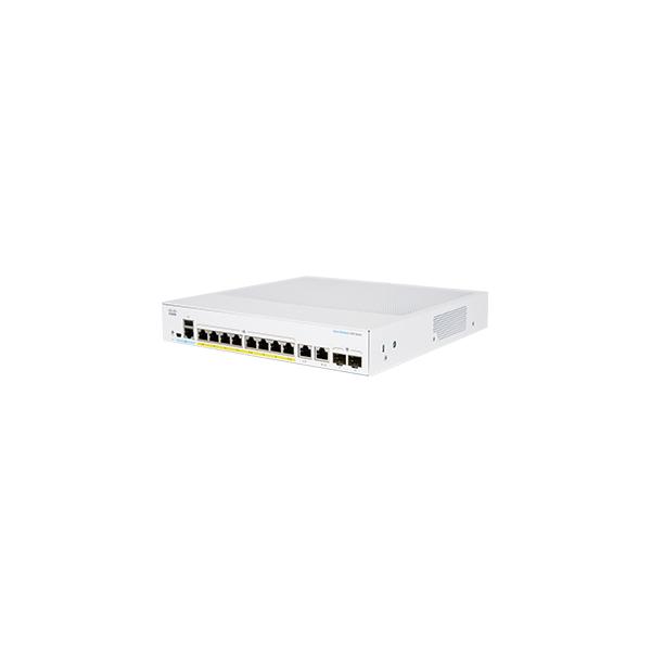 Cisco Business 350 Series CBS350-8P-E-2G - Switch - L3 - gestito - 8 x 10/100/1000 (PoE+) + 2 x SFP combinato - montabile su rack - PoE+ (67 W)