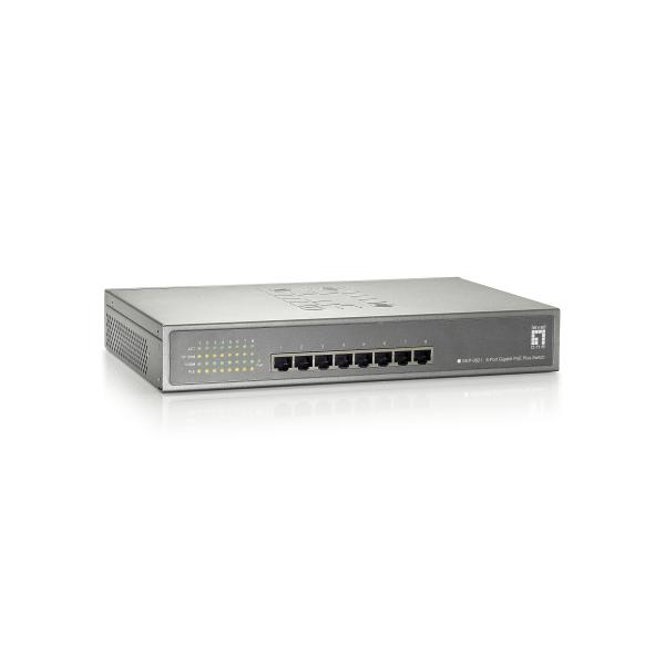 LevelOne GEP-0821 switch di rete Gigabit Ethernet (10/100/1000) Supporto Power over Ethernet (PoE) Grigio