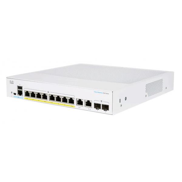 Cisco Business 250 Series CBS250-8FP-E-2G - Switch - L3 - intelligente - 8 x 10/100/1000 (PoE+) + 2 x SFP combinato - montabile su rack - PoE+ (120 W)