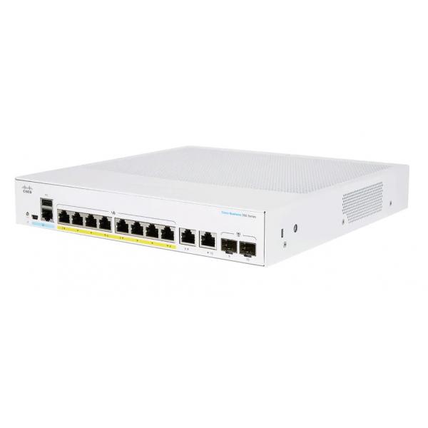 Cisco Business 250 Series CBS250-8P-E-2G - Switch - L3 - intelligente - 8 x 10/100/1000 (PoE+) + 2 x combinazione Gigabit Ethernet/Gigabit SFP - montabile su rack - PoE+ (67 W)