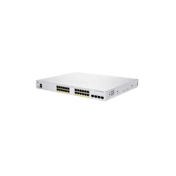 Cisco Business 250 Series CBS250-24FP-4G - Switch - L3 - intelligente - 24 x 10/100/1000 (PoE+) + 4 x Gigabit SFP - montabile su rack - PoE+ (370 W)