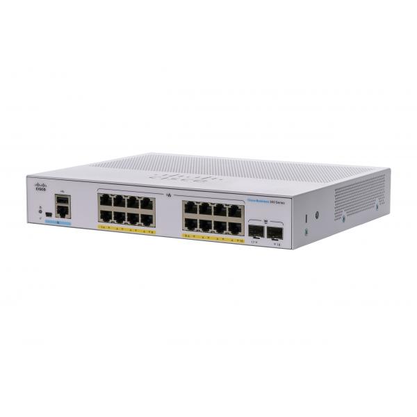Cisco CBS350 Gestito L3 Gigabit Ethernet [10/100/1000] Supporto Power over Ethernet [PoE] Desktop Nero, Grigio (Cisco Business 350 Series 350-16P-E-2G - Switch - L3 - Managed - 16 x 10/100/1000 [PoE+] + 2 x Gigabit SFP - rack-mountable - PoE+ [120 W])