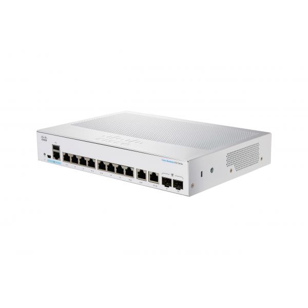 Cisco CBS350 Gestito L3 Gigabit Ethernet [10/100/1000] Desktop Nero, Grigio (CBS350 Managed 8 port GE Ext PS 2x1G Combo)