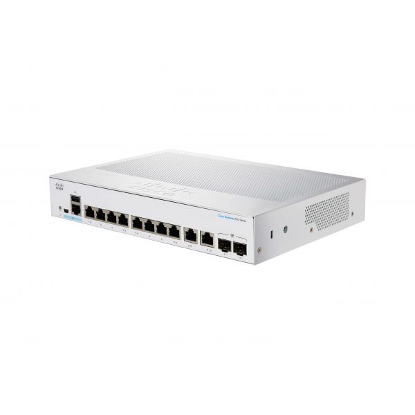 Cisco CBS350 Gestito L3 Gigabit Ethernet [10/100/1000] Supporto Power over Ethernet [PoE] Desktop Nero, Grigio (CBS350 MANAGED 8-PORT G - E FULL POE EXT PS 2X1G COMBO)