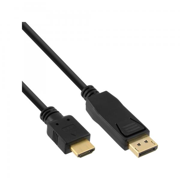 InLine Cavo DisplayPort a HDMI FullHD+Audio, dorato, nero, 2m