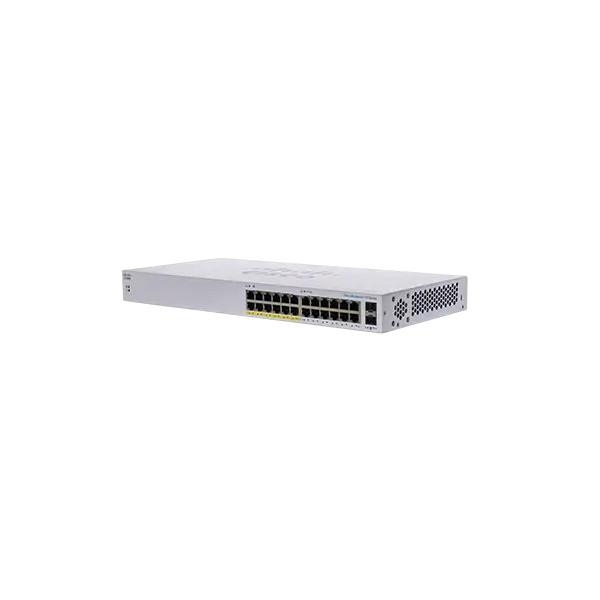 Cisco Business 110 Series 110-24PP - Switch - unmanaged - 12 x 10/100/1000 (PoE) + 12 x 10/100/1000 + 2 x combo Gigabit SFP - desktop, montabile su rack, montaggio a parete - PoE (100 W)