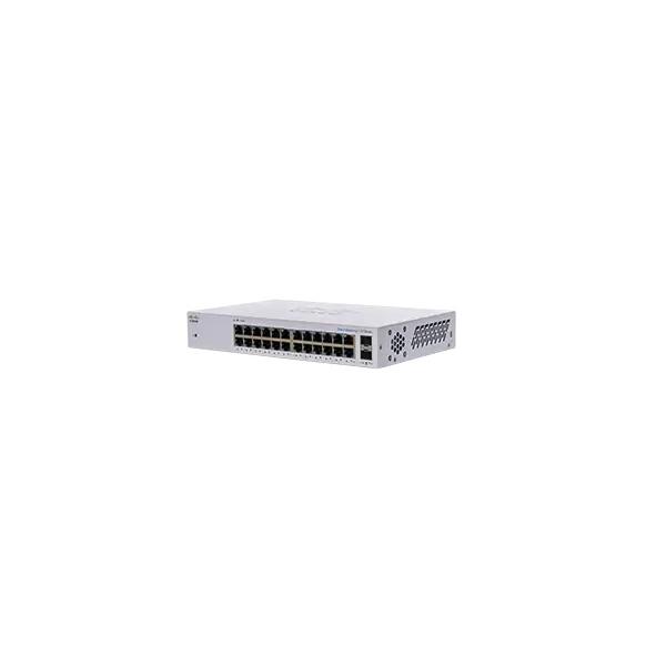 Cisco Business 110 Series 110-24T - Switch - unmanaged - 24 x 10/100/1000 + 2 x combo Gigabit SFP - desktop, montabile su rack, montaggio a parete