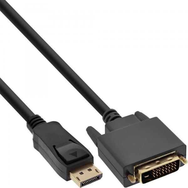 InLine Cavo DisplayPort maschio a DVI-D 24+1 maschio, dorato, nero, 2m