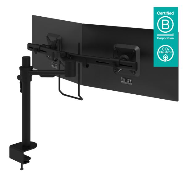 Dataflex 52.603 supporto da tavolo per Tv a schermo piatto 68,6 cm [27] Nero Scrivania (Dataflex Viewmate dual monitor arm - black - desk clamp and bolt through mounts - depth adjustment [5Years warranty])