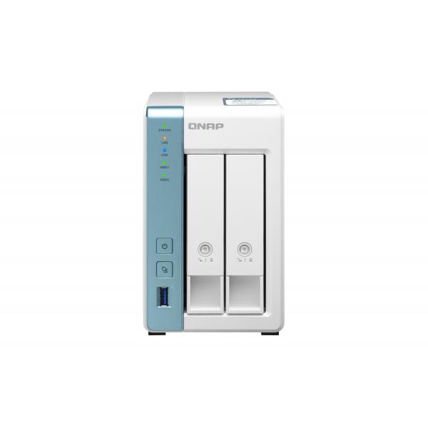 QNAP TS-231P3 AL314 Collegamento ethernet LAN Tower Turchese, Bianco NAS (QNAP TS-231P3-2G 8TB [Seagate Ironwolf Pro] 2-Bay NAS; Annapurna Labs AL314 Quad core 1.7GHz; 2GB DDR3L SODIMM RAM [max 8GB]; SATA 6Gb/s; 1 x 2.5GbE + 1 x GbE LAN; 3 x USB 3.2 Gen1 ports; HDD hot-swappable with lockable trays and keys [2Years warranty])