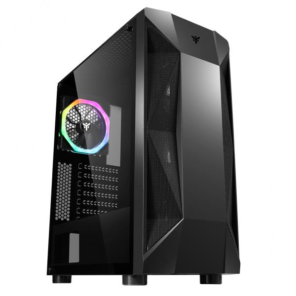 Case THE ROCK EVO - Gaming Middle Tower, USB3, 12cm ARGB fan, Side Panel Temp Glass