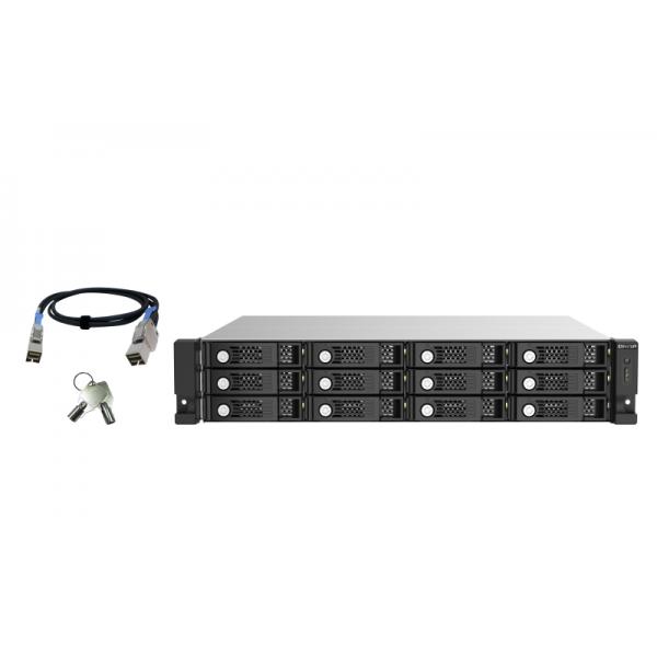 QNAP TL-R1220Sep-RP Box esterno HDD/SSD Nero, Grigio 2.5/3.5 (QNAP TL-R1220Sep-RP - Hard drive array - 12 bays [SATA-600 / SAS-3] - SAS 12Gb/s [external] - rack-mountable - 2U)