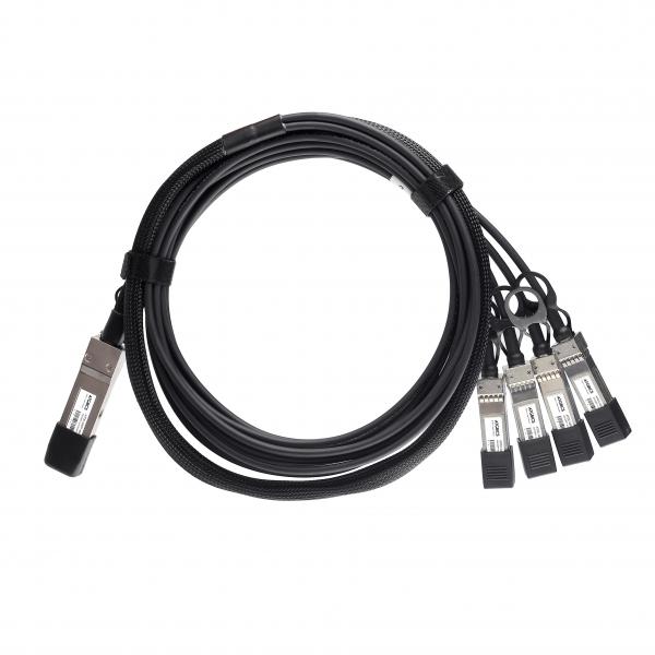 ATGBICS 10GB-4-C03-QSFP-C cavo di rete Nero 3 m (10GB-4-C03-QSFP ATGBICS Enterasys Compatible Direct Attach Copper Breakout Cable 40G QSFP+ to 4x10G SFP+ [3m, Passive])