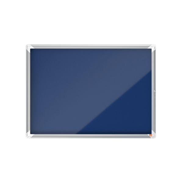 Nobo 1915327 bacheca per appunti Interno Blu Alluminio (Nobo Premium Plus Blue Felt Lockable Noticeboard Display Case 8 x A4 924x668mm 1915327 DD)