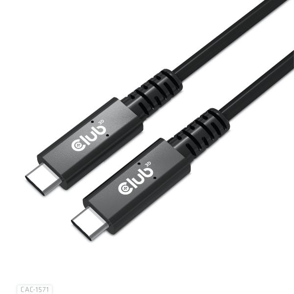 CLUB3D USB4 TYPE C GEN 3X2 BI DIRECTIONAL CABLE 40GBPS 8K60HZ 100W POWERDELIVERY M/M