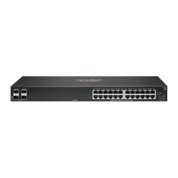 Aruba 6100 24G 4SFP+ Gestito L3 Gigabit Ethernet [10/100/1000] 1U Nero (HPE ARUBA SWITCH 6100 24G 4SFP+,24x 10/100/1000 + 4x1 GIGABIT /,10 GIGABIT SFP+ MANAGED)