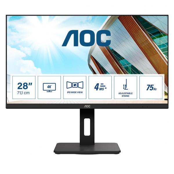 AOC P2 U28P2A monitor piatto per PC 71,1 cm (28") 3840 x 2160 Pixel 4K Ultra HD LED Nero