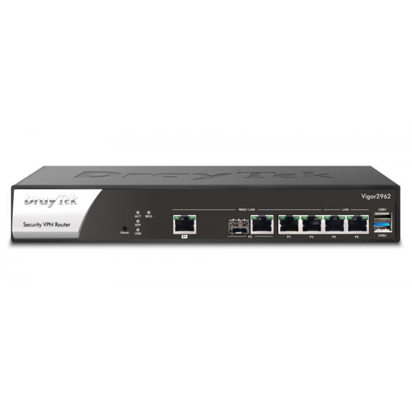 DrayTek Vigor 2962 router cablato 2.5 Gigabit Ethernet Nero, Bianco (DrayTek Vigor 2962 Router/Firewall)