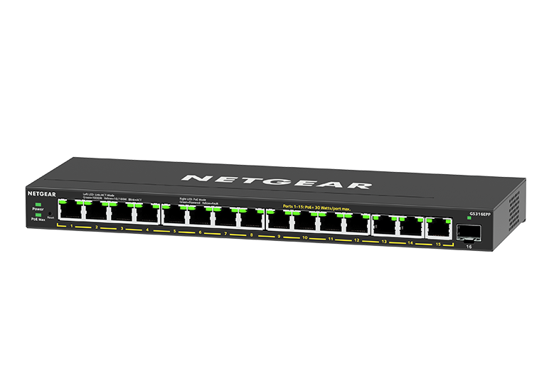 16-PORT GE PLUS SWITCH HIGH-POWER POE+ (GS316PP)