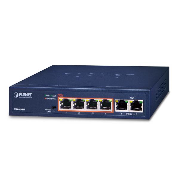 4-Port 10/100TX 802.3at POE +