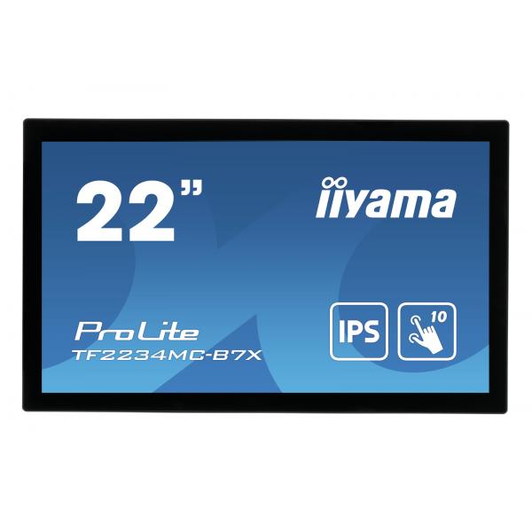 iiyama ProLite TF2234MC-B7X monitor touch screen 54,6 cm (21.5") 1920 x 1080 Pixel Multi-touch Multi utente Nero