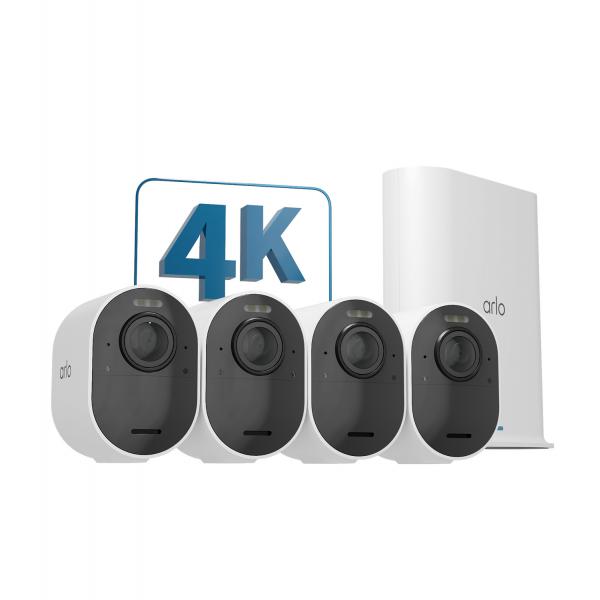 Arlo Ultra 2 Security System - Gateway + camera[s] - battery powered, AC powered - 4 camera[s]