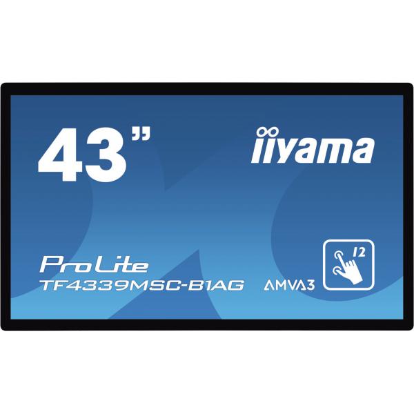 iiyama ProLite TF4339MSC-B1AG monitor touch screen 109,2 cm (43") 1920 x 1080 Pixel Multi-touch Multi utente Nero