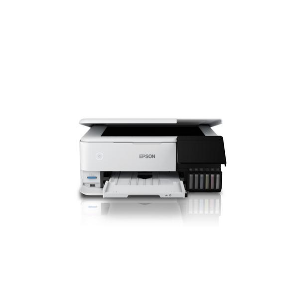 Epson EcoTank ET-8500 Ad inchiostro A4 5760 x 1440 DPI 32 ppm Wi-Fi (Epson EcoTank ET-8500 ET 8500 ET8500 - Multifunction printer - colour - ink-jet - refillable - A4/Letter [media] - up to 16 ppm [printing] - USB, LAN, USB host, Wi-Fi[ac] - white)