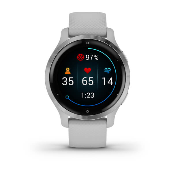GARMIN Venu 2S - Smartwatch GPS - Argento - Cinturino grigio chiaro