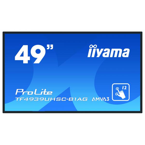 iiyama ProLite TF4939UHSC-B1AG monitor touch screen 124,5 cm (49") 3840 x 2160 Pixel Multi-touch Multi utente Nero