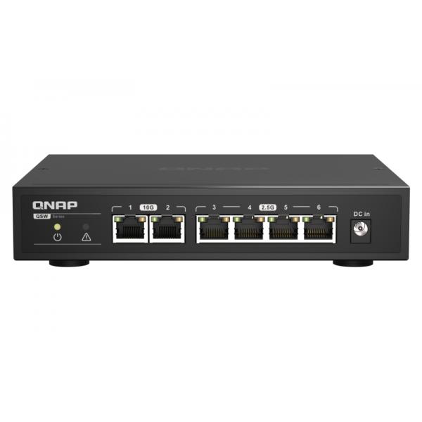 QNAP QSW-2104-2T switch di rete Non gestito 2.5G Ethernet [100/1000/2500] Nero (QNAP QSW-2104-2T 6 Port Unmanaged Switch)