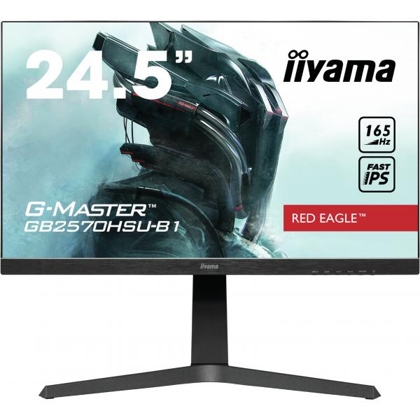 iiyama G-MASTER GB2570HSU-B1 Monitor PC 62,2 cm [24.5] 1920 x 1080 Pixel Full HD LED Nero (iiyama G-Master GB2570HSU-B1 25' Fast IPS 0.5ms MPRT 165Hz Refresh Gaming Monitor with Height Adjust Stand)