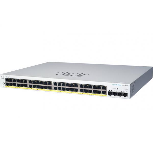 Cisco Business 220 Series CBS220-24P-4X - Switch - intelligente - 24 x 10/100/1000 (PoE+) + 4 x 10 Gigabit SFP+ (uplink) - montabile su rack - PoE+ (195 W)