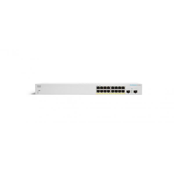 Cisco Business 220 Series CBS220-16T-2G - Switch - intelligente - 16 x 10/100/1000 + 2 x Gigabit SFP (uplink) - montabile su rack