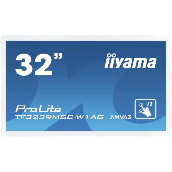 iiyama ProLite TF3239MSC-W1AG monitor touch screen 80 cm (31.5") 1920 x 1080 Pixel Multi-touch Multi utente Bianco