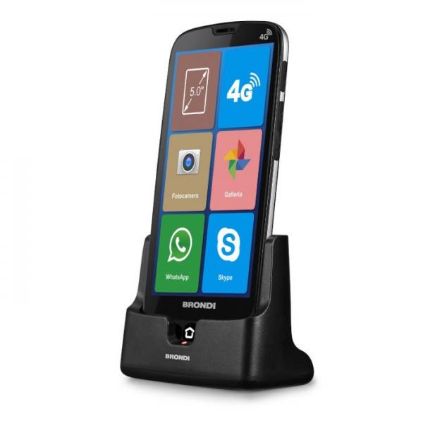 Brondi telefono cellulare Amico Smartphone XS per anziani 8GB Dual sim § Nero