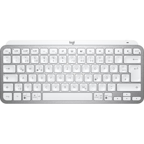 Logitech Mx Keys Mini Tastiera Rf Senza Fili + Bluetooth Qwertz Tedesco Argento, Bianco