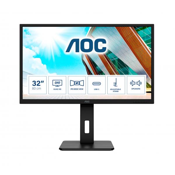 AOC Q32P2CA Monitor PC 80 cm [31.5] 2560 x 1440 Pixel 2K Ultra HD LED Nero (Q32P2CA 31.5 16:9 2560x1440 IPS 250 MM)