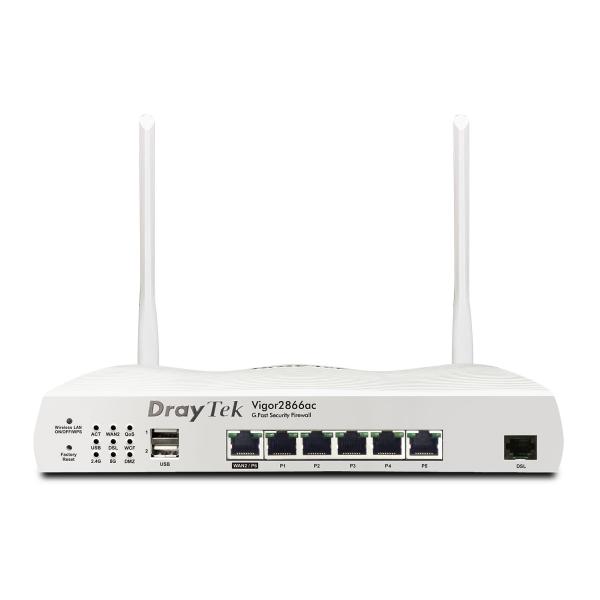 Draytek Vigor 2866AX: Gfast Modem-Firewall router wireless Gigabit Ethernet Dual-band (2.4 GHz/5 GHz) Grigio