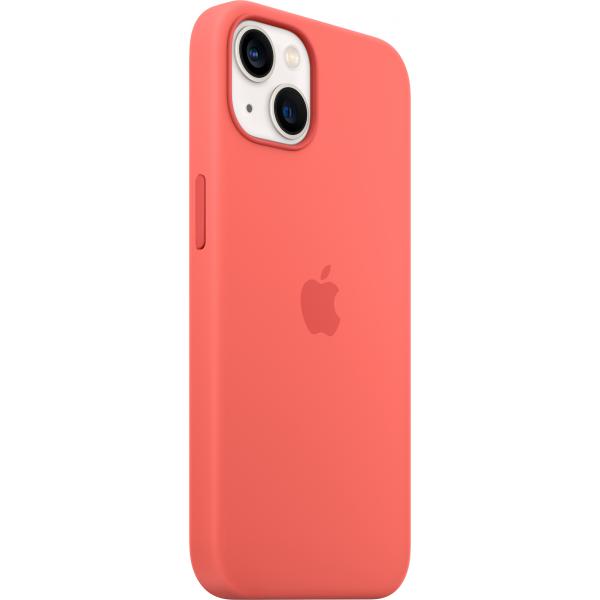 Apple Iphone 13 Custodia Magsafe In Silicone Con Finitura Soft Touch Rosa Pompelmo