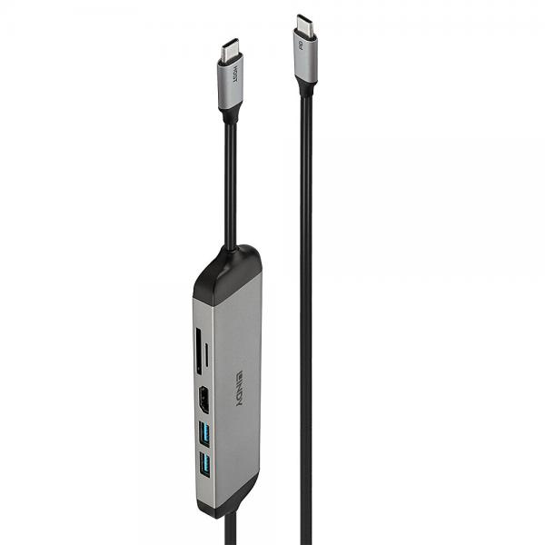 LINDY DOCKING MICRO 140 PER LAPTOP, USB C, SUPPORTO 4K, CAVO RICA 60W