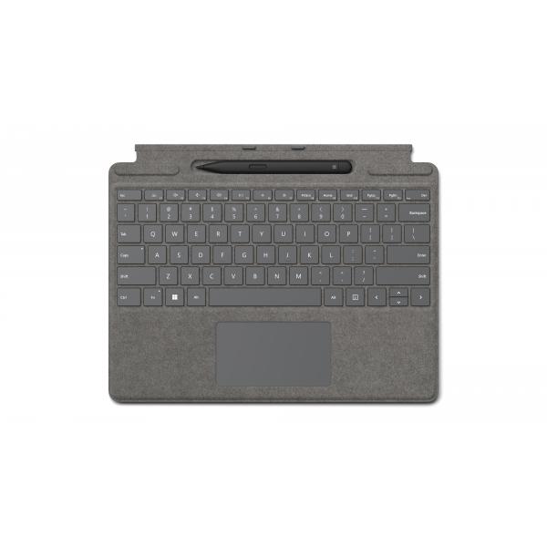 Microsoft Signature with Slim Pen 2 Platino Microsoft Cover port QWERTY Inglese