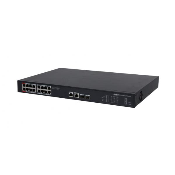 Dahua Technology PoE DH-PFS3220-16GT-190 switch di rete Non gestito L2 Gigabit Ethernet (10/100/1000) Supporto Power over Ethernet (PoE) 1U Nero