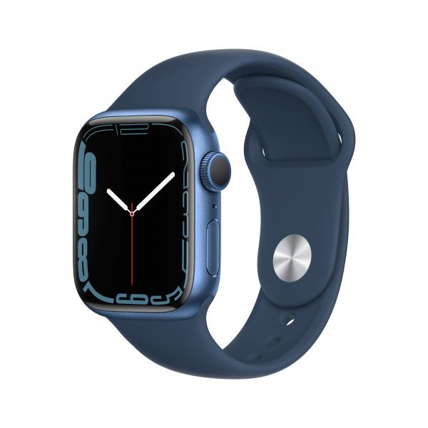 Apple Watch Series 7 GPS - 41 mm - Cassa in alluminio blu - Cinturino sportivo blu abisso