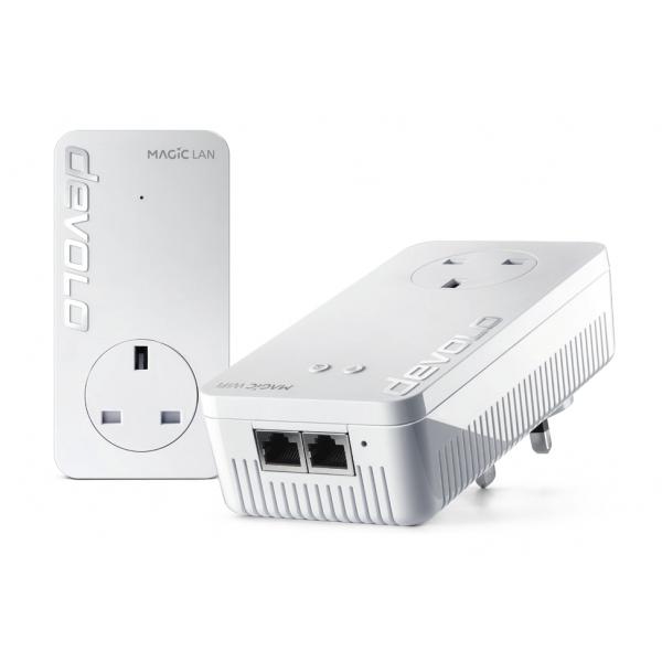 Devolo Magic 2 WiFi 6 2400 Mbit/s Collegamento ethernet LAN Wi-Fi Bianco 2 pz (DEVOLO MAGIC 2 WIFI 6 STARTER - KIT[2X LAN PASS-THRU 2X PLUGS])