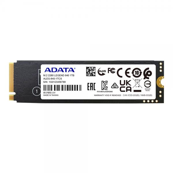ADATA LEGEND 840 SSD 1.000GB M.2 NVMe 2280 PCI Express 4.0 3D NAND