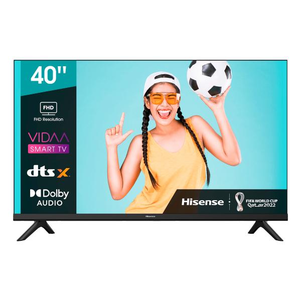 HISENSE 40A6BG - TV 4K UHD 40 (100 cm) - Smart TV - Dolby Audio - 2xHDMI, 2xUSB - Nero - Classe F - Dolby Vision - Modalità Sport - Tele