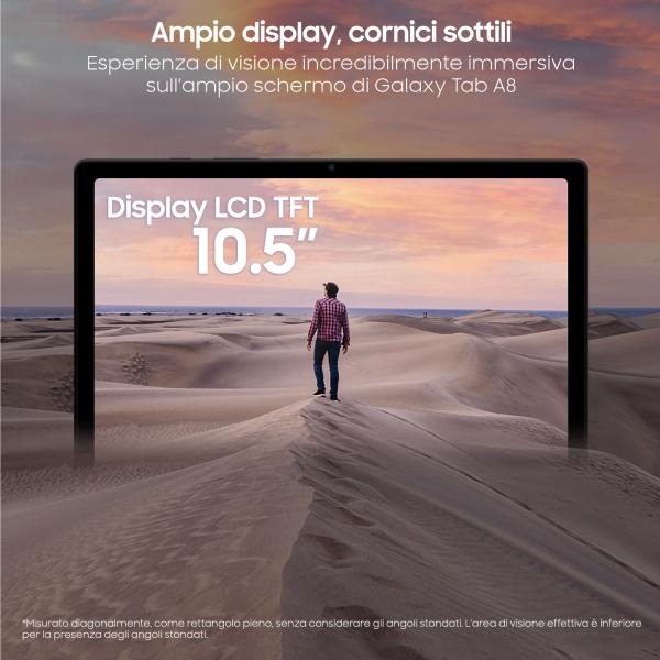 Samsung TABLET SAMSUNG GALAXY TAB A8 X205 10,5" 4+64GB WI-FI+4G GRAY ITALIA